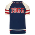 Vintage 1966 T-shirt en tricot bleu foncé pour homme