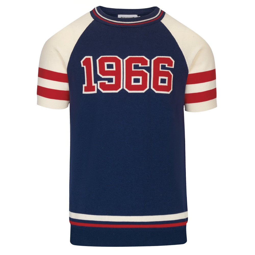 Vintage 1966 T-shirt en tricot bleu foncé pour homme