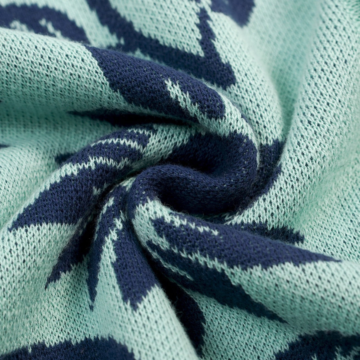 Cardigan vintage à fleurs en maille jacquard vert menthe clair pour homme
