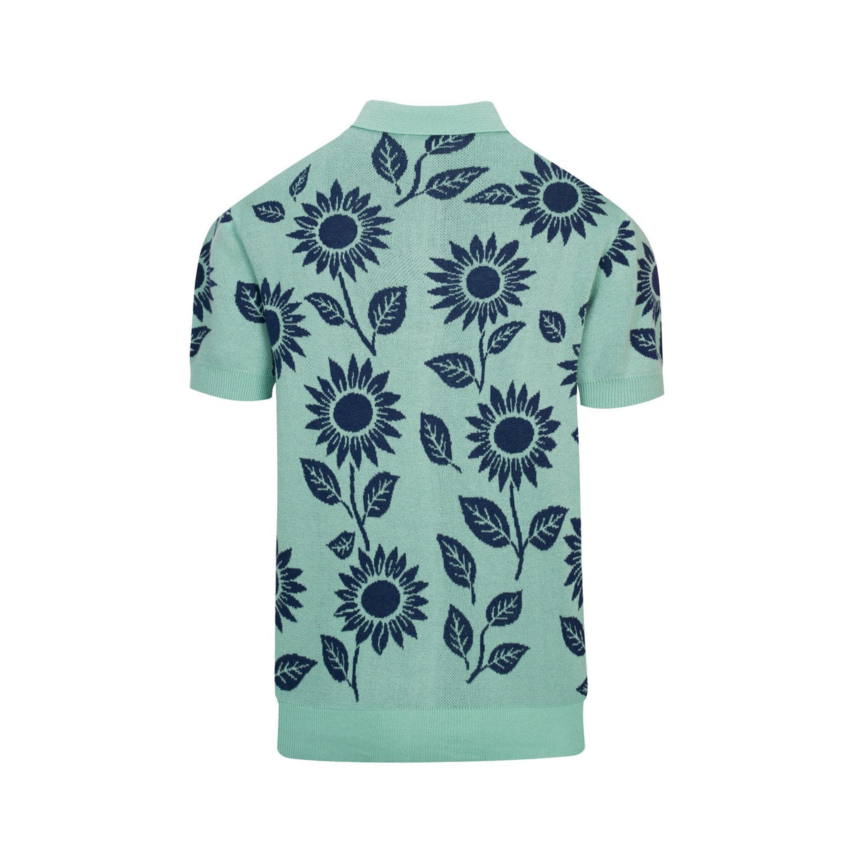 Cardigan vintage à fleurs en maille jacquard vert menthe clair pour homme