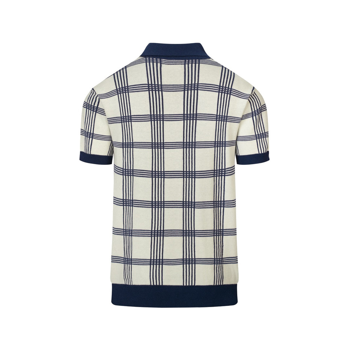 Cardigan vintage en jacquard à rayures bleu foncé pour homme