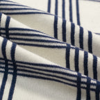 Cardigan vintage en jacquard à rayures bleu foncé pour homme