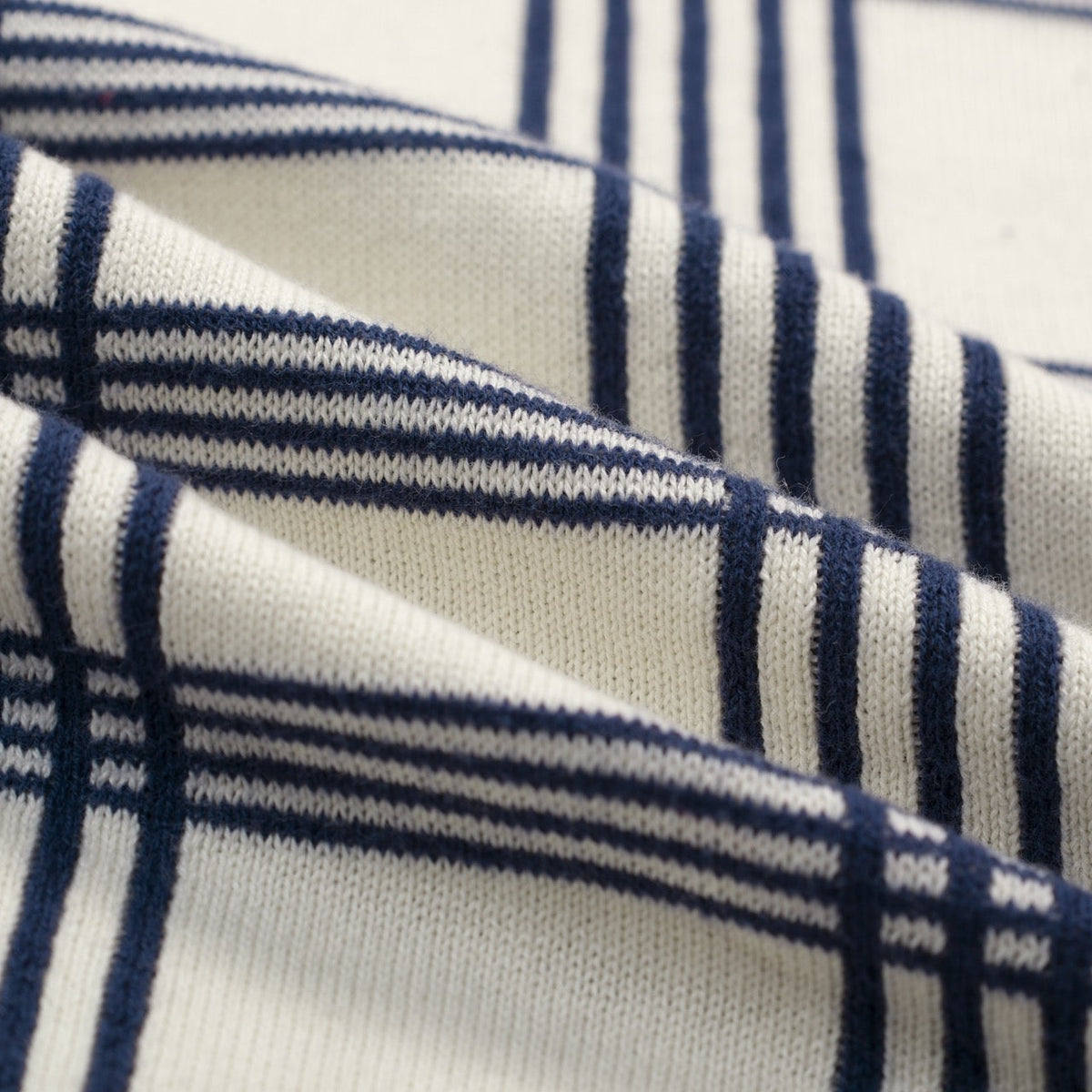 Cardigan vintage en jacquard à rayures bleu foncé pour homme