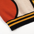 Polo rétro en tricot jacquard géométrique abricot pour homme
