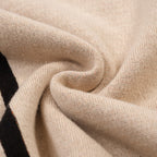 Polo rétro en tricot jacquard géométrique abricot pour homme