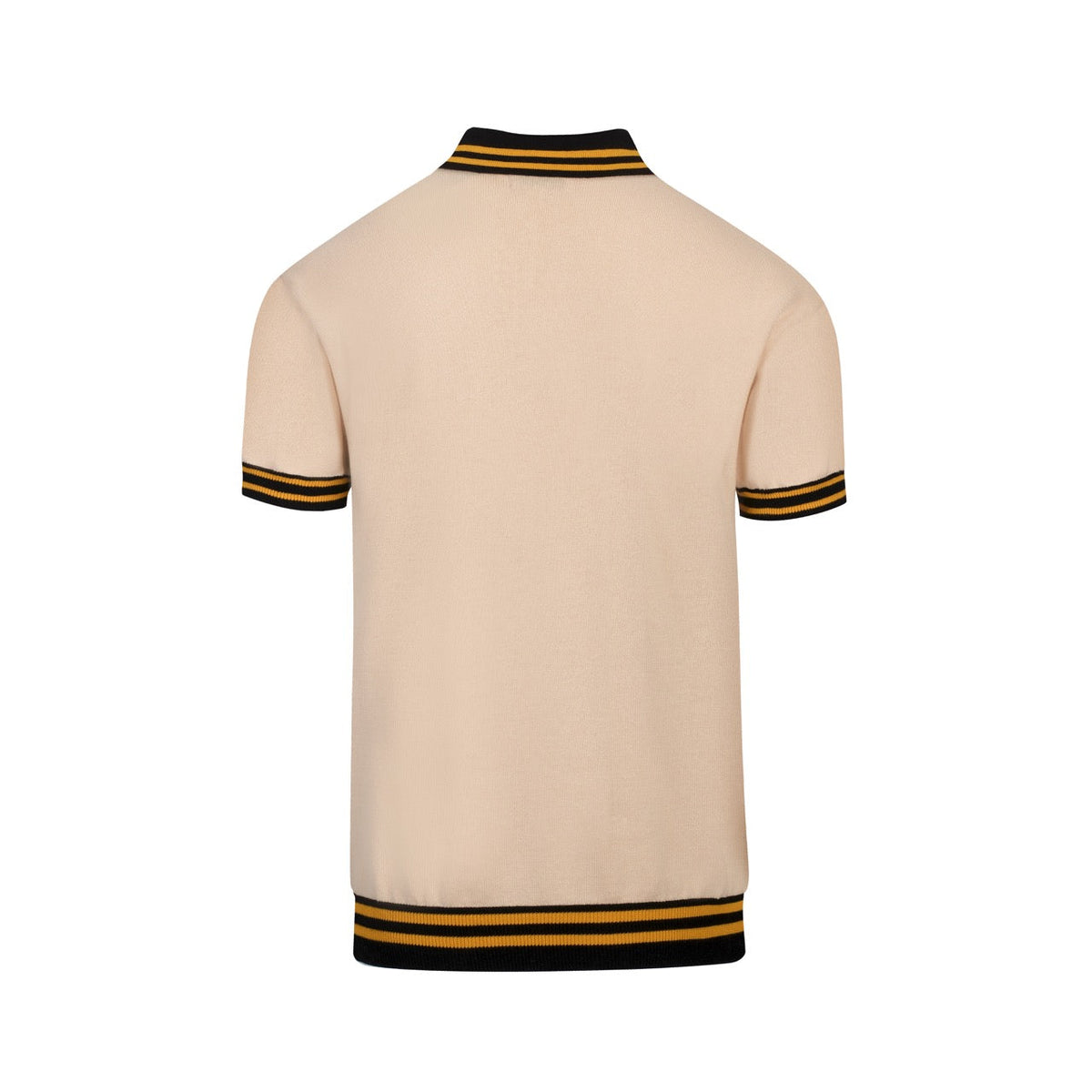 Polo rétro en tricot jacquard géométrique abricot pour homme