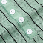 Polo en jacquard à rayures rétro et motif floral bleu sarcelle pour homme