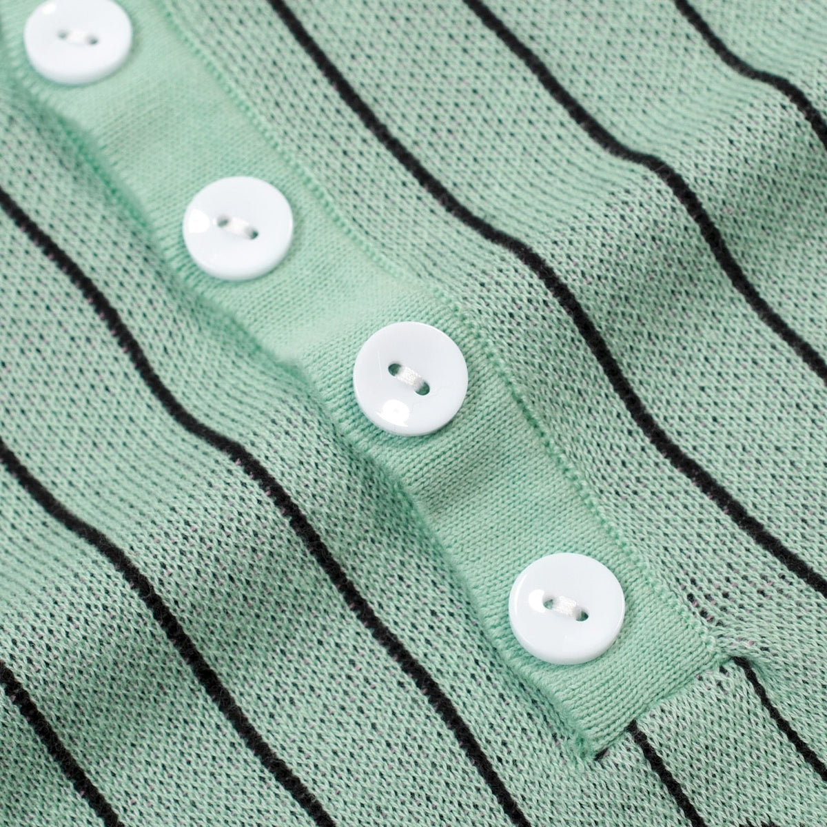 Polo en jacquard à rayures rétro et motif floral bleu sarcelle pour homme