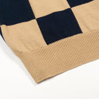 Polo en maille kaki à carreaux pour homme avec broderie de perroquet