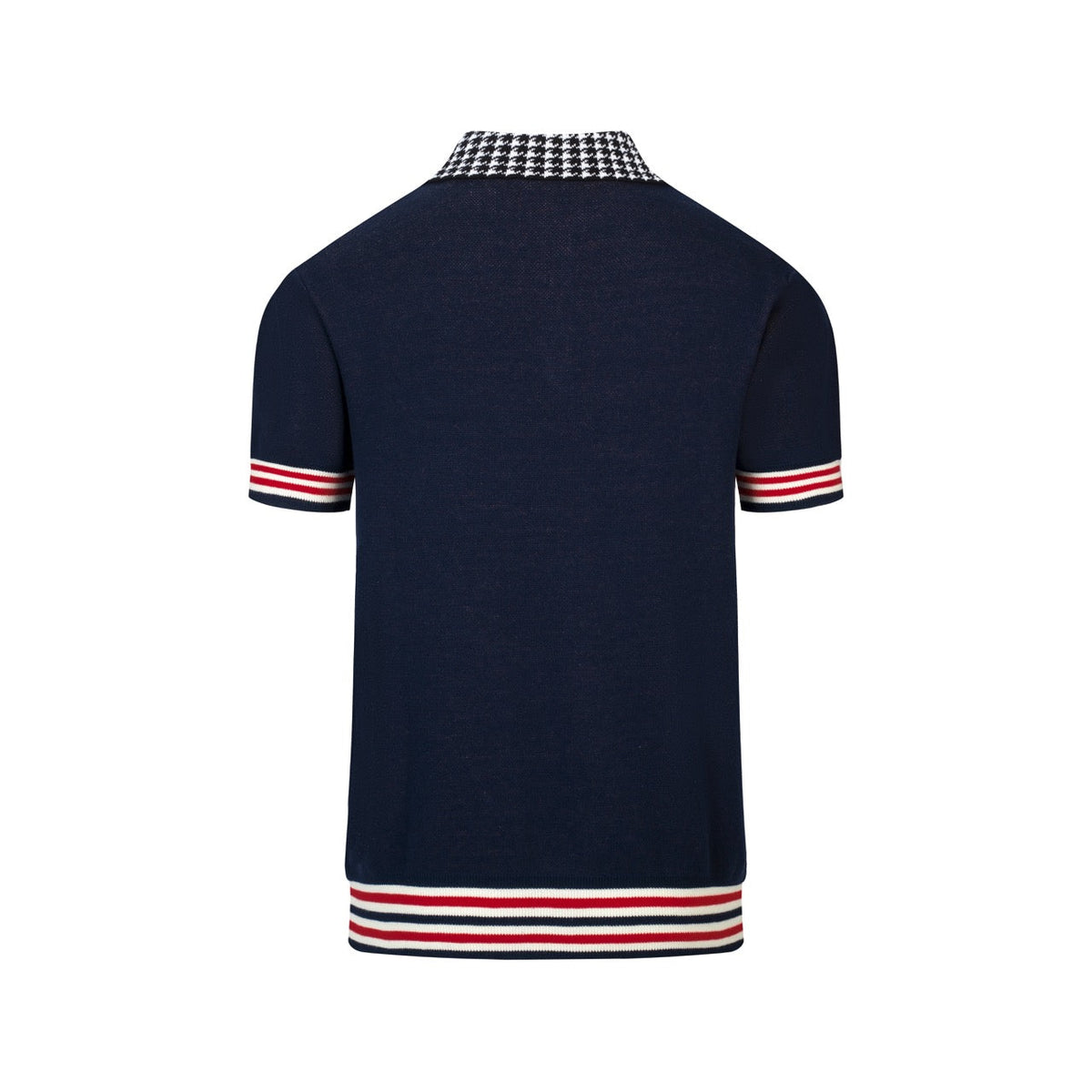 Pull en maille jacquard rose vintage à motif pied-de-poule pour homme