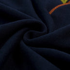 Vintage Polo Tricoté Bleu Foncé avec Broderie Florale pour Homme