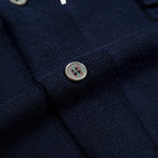Cardigan Vintage Bleu Foncé pour Homme avec Broderie Planète