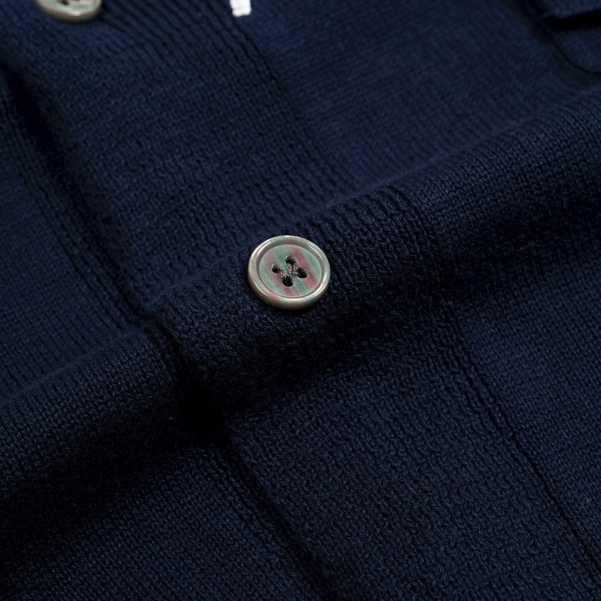 Cardigan Vintage Bleu Foncé pour Homme avec Broderie Planète