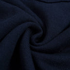 Cardigan Vintage Bleu Foncé pour Homme avec Broderie Planète