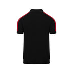Polo noir à rayures pour homme avec broderie cœur rétro