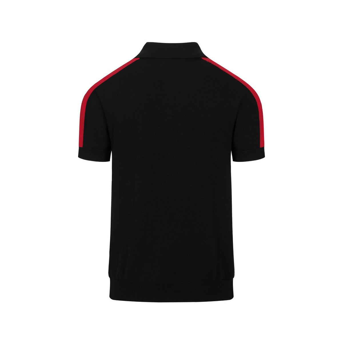 Polo noir à rayures pour homme avec broderie cœur rétro