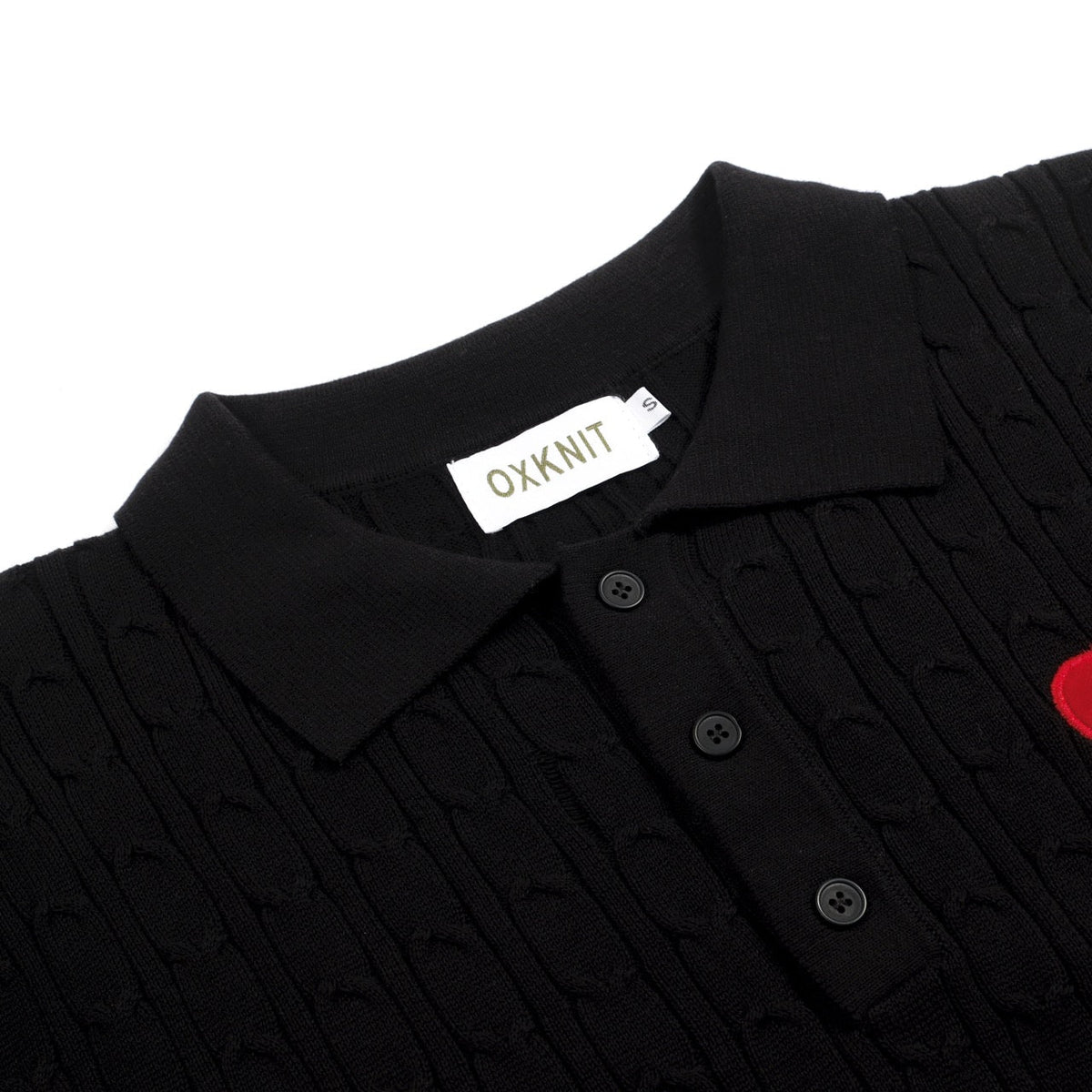 Vintage Noir en Maille pour Homme avec Cœur Brodé