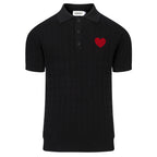 Vintage Noir en Maille pour Homme avec Cœur Brodé