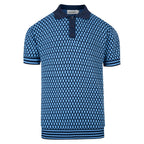 Pull en tricot bleu à carreaux rétro pour homme