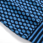 Pull en tricot bleu à carreaux rétro pour homme