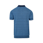Pull en tricot bleu à carreaux rétro pour homme