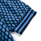 Pull en tricot bleu à carreaux rétro pour homme