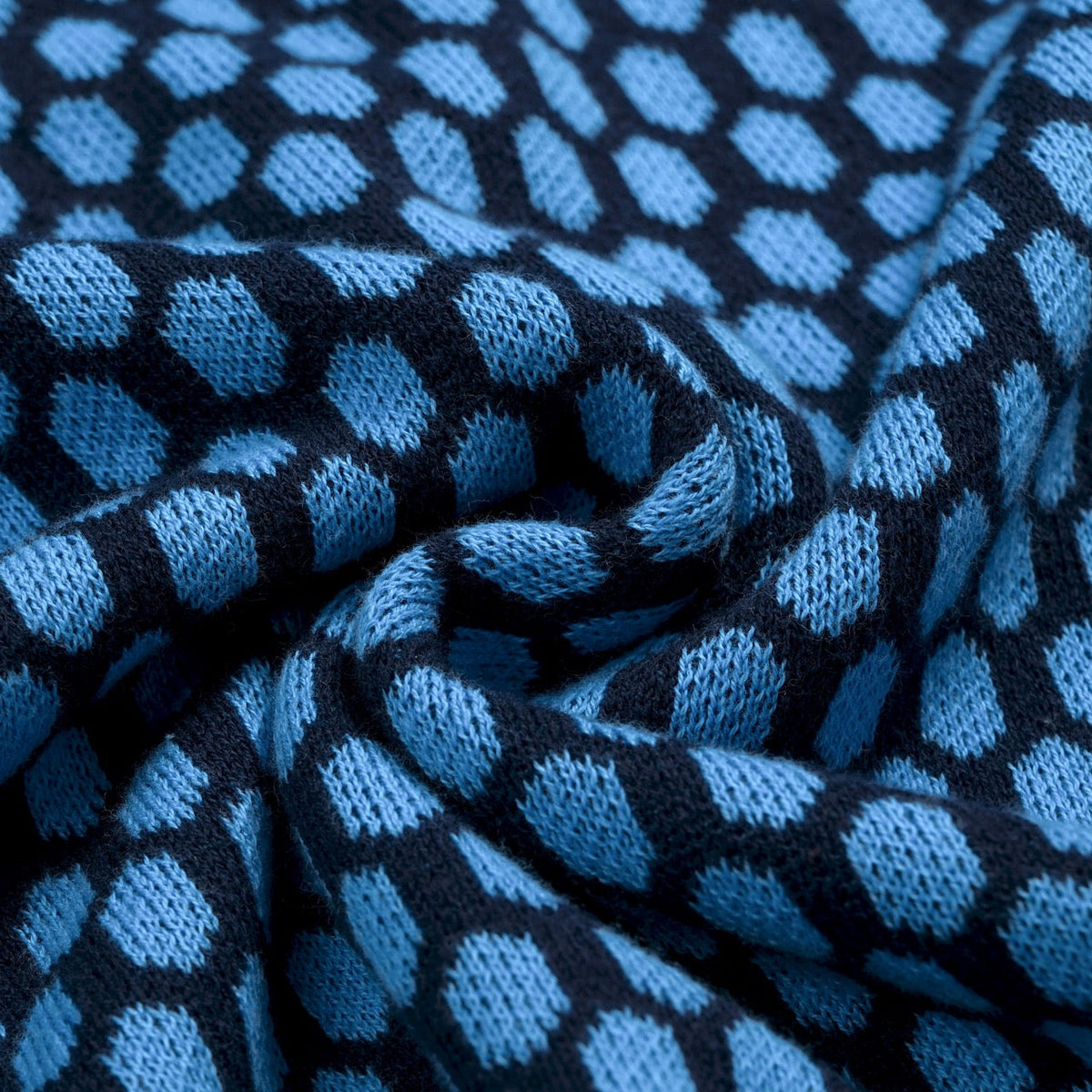 Pull en tricot bleu à carreaux rétro pour homme