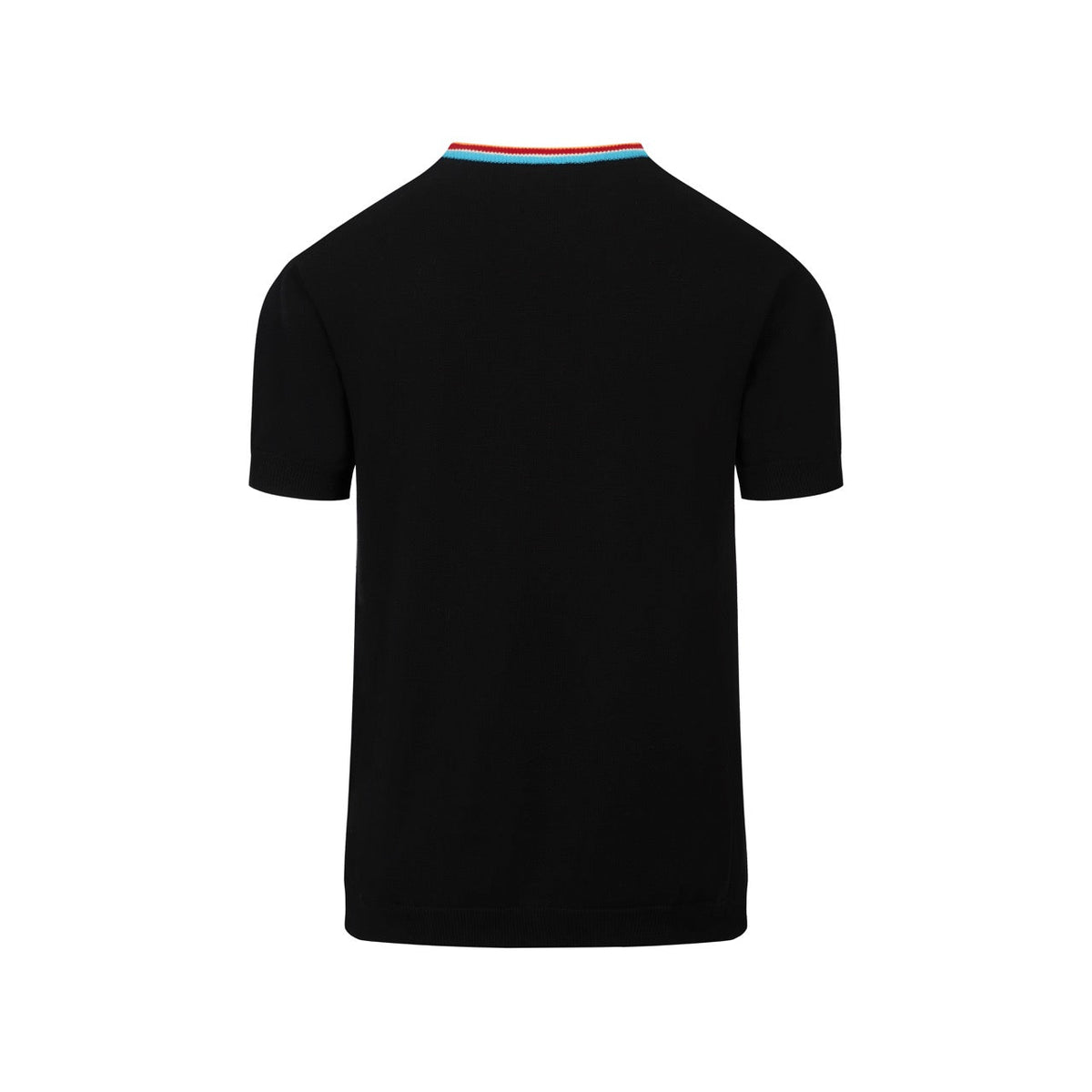 T-shirt noir classique en tricot pour homme avec broderie d'avion vintage