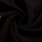 T-shirt noir classique en tricot pour homme avec broderie d'avion vintage
