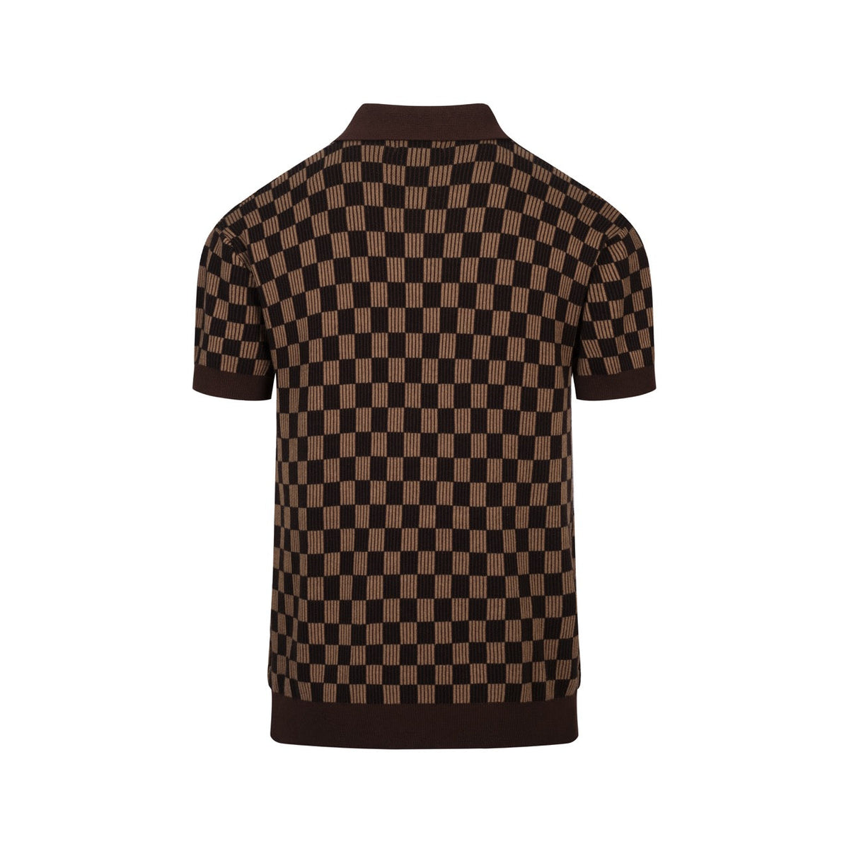Pull en maille jacquard vintage marron café pour homme