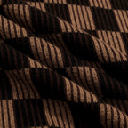 Pull en maille jacquard vintage marron café pour homme