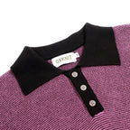 Pull en maille jacquard à motifs rétro violets pour homme