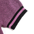 Pull en maille jacquard à motifs rétro violets pour homme