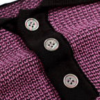 Pull en maille jacquard à motifs rétro violets pour homme