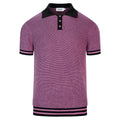 Pull en maille jacquard à motifs rétro violets pour homme