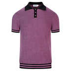 Pull en maille jacquard à motifs rétro violets pour homme