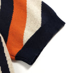 Cardigan rétro multicolore en maille jacquard pour homme des années 60