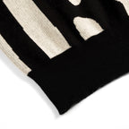 Classique Polo en Maille Jacquard Rétro pour Homme - Design Artistique Noir