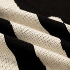 Classique Polo en Maille Jacquard Rétro pour Homme - Design Artistique Noir