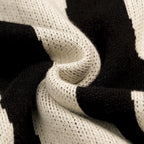 Classique Polo en Maille Jacquard Rétro pour Homme - Design Artistique Noir