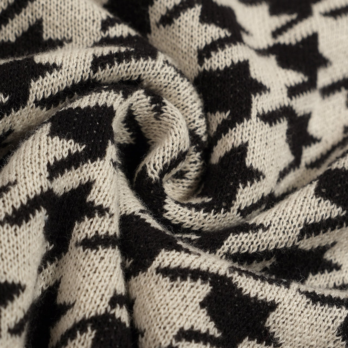 Cardigan vintage noir en maille jacquard à chevrons pour homme