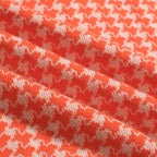 Pull en maille jacquard orange à motif pied-de-poule classique pour homme