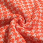 Pull en maille jacquard orange à motif pied-de-poule classique pour homme