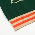 Cardigan en jacquard vert rétro de luxe pour homme avec motif de tigre