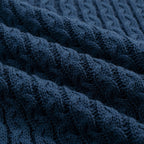 Pull bleu rétro en maille torsadée pour homme