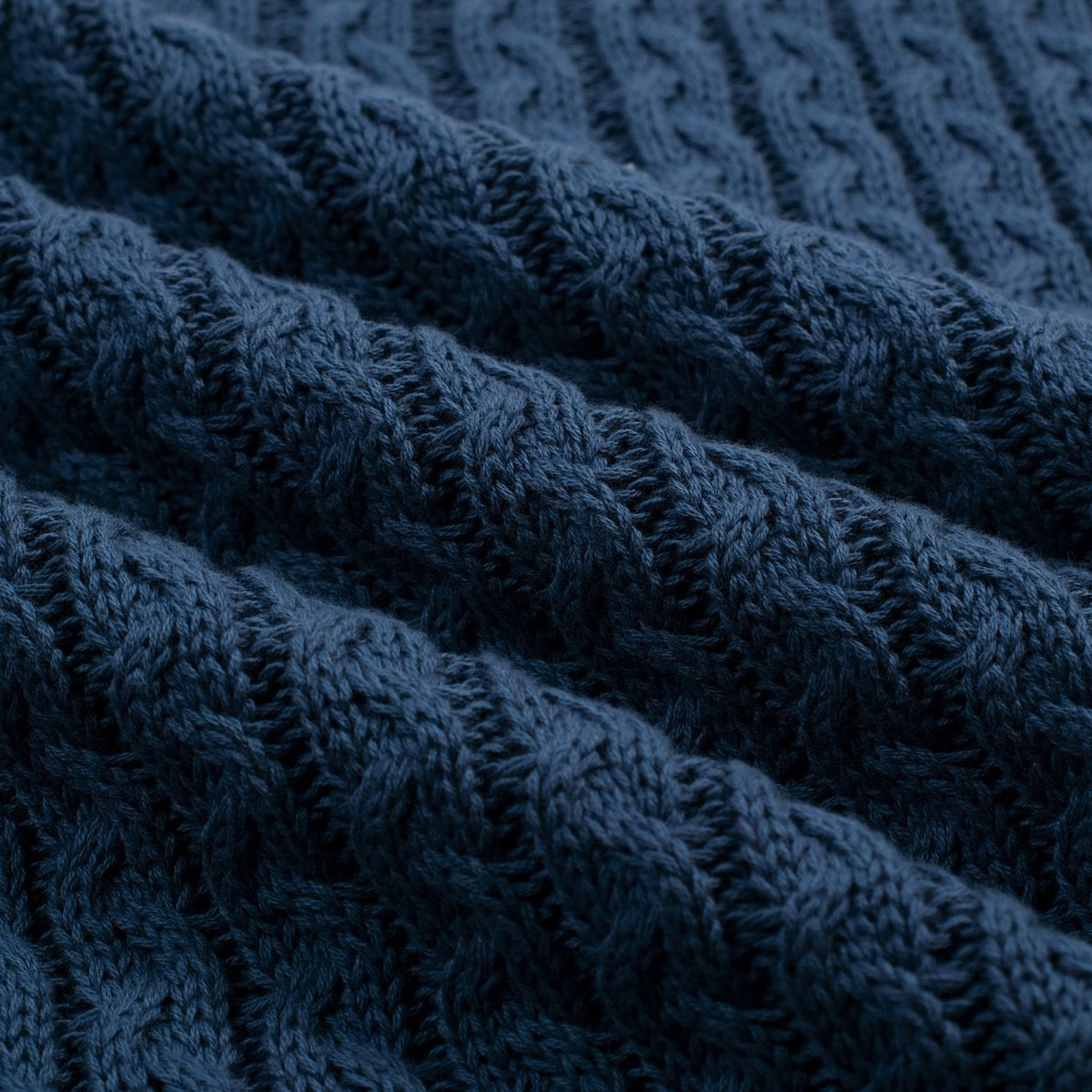 Pull bleu rétro en maille torsadée pour homme