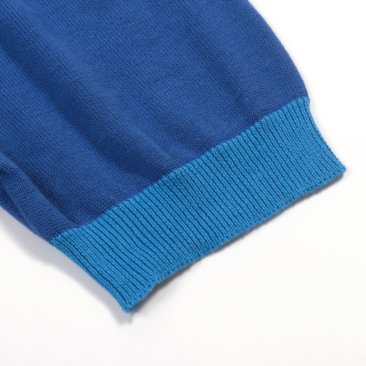 Pull Vintage Bleu pour Homme à Col en V, Tricoté avec Broderie Animale