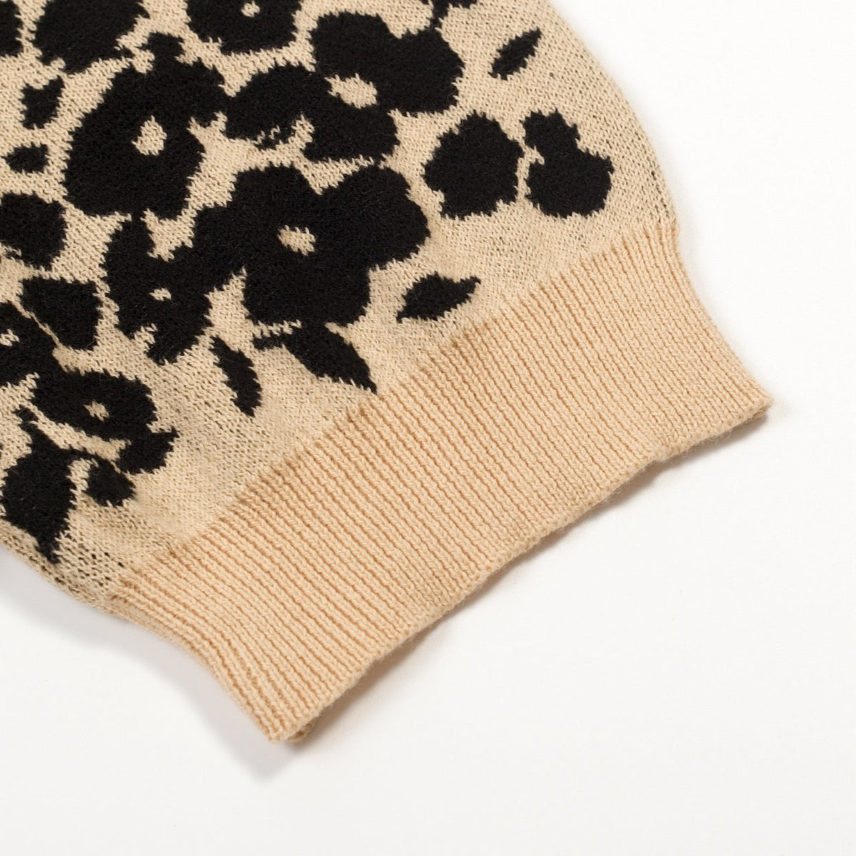 Pull rétro kaki pour homme avec motif d'oiseau et de plante