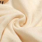 Pull en maille jacquard abricot pour homme avec motif de teckel amusant