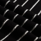 Pull en maille jacquard noir à rayures diagonales rétro pour homme